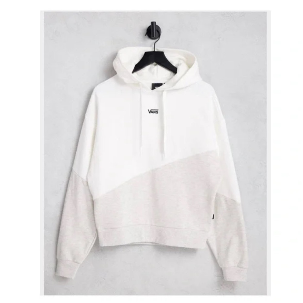Vans Color Block Hoodie in Off-White & Gray
